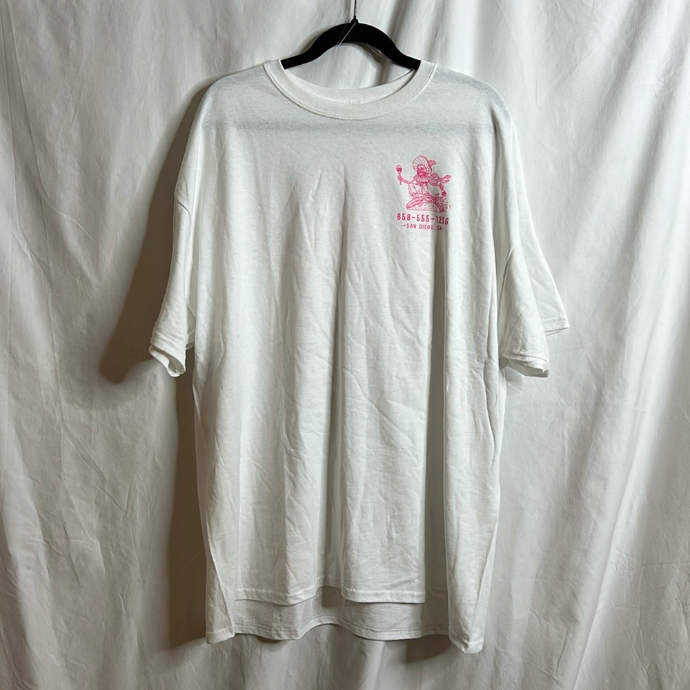 NWOT Fresh Vibes Taco Shop Womens T Shirt Tee Stretch White Size XXL